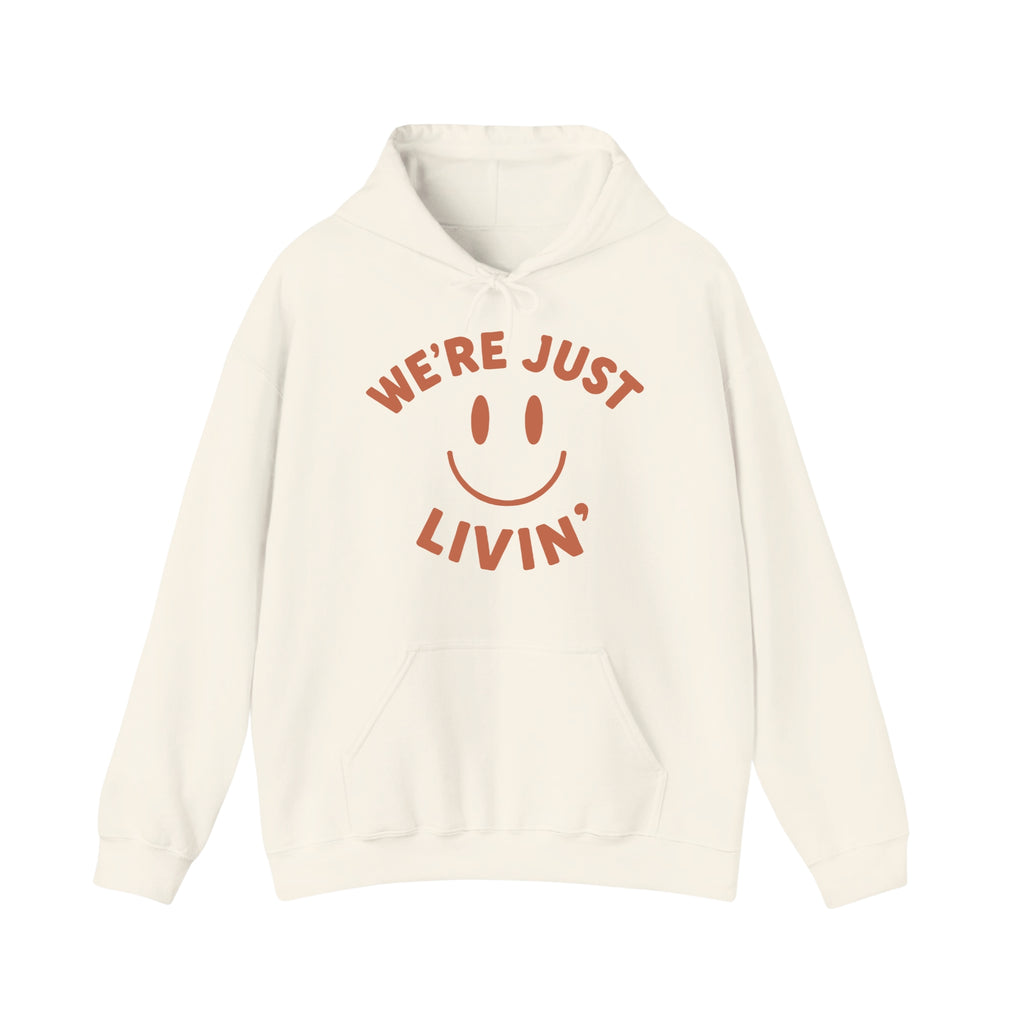 (Adults) We're Just Livin' Smiley Hoodie