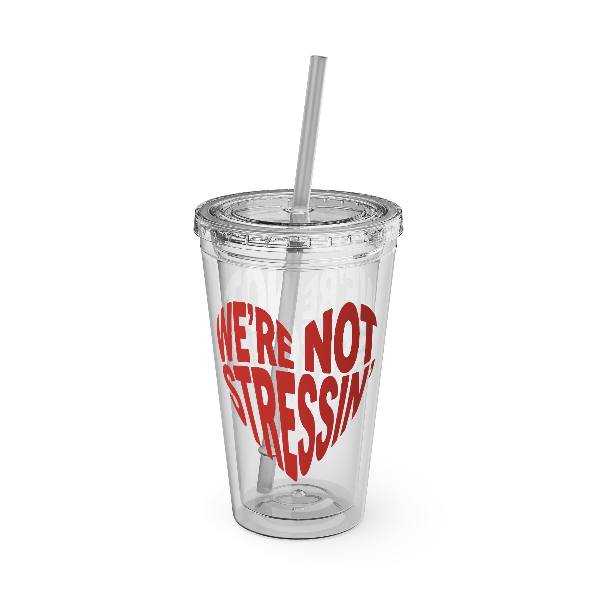 We're Not Stressin' Heart Tumbler