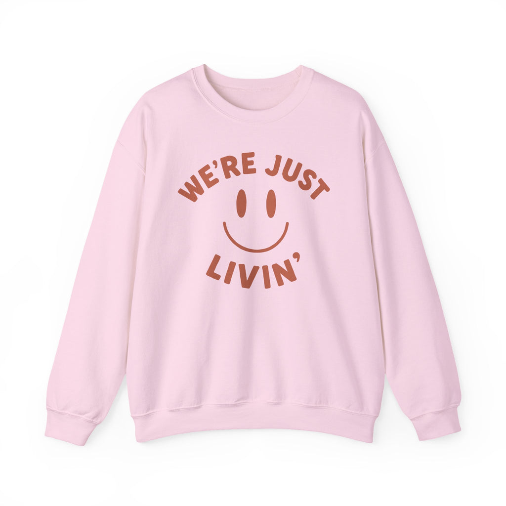 (Adults) We're Just Livin' Smiley Crewneck