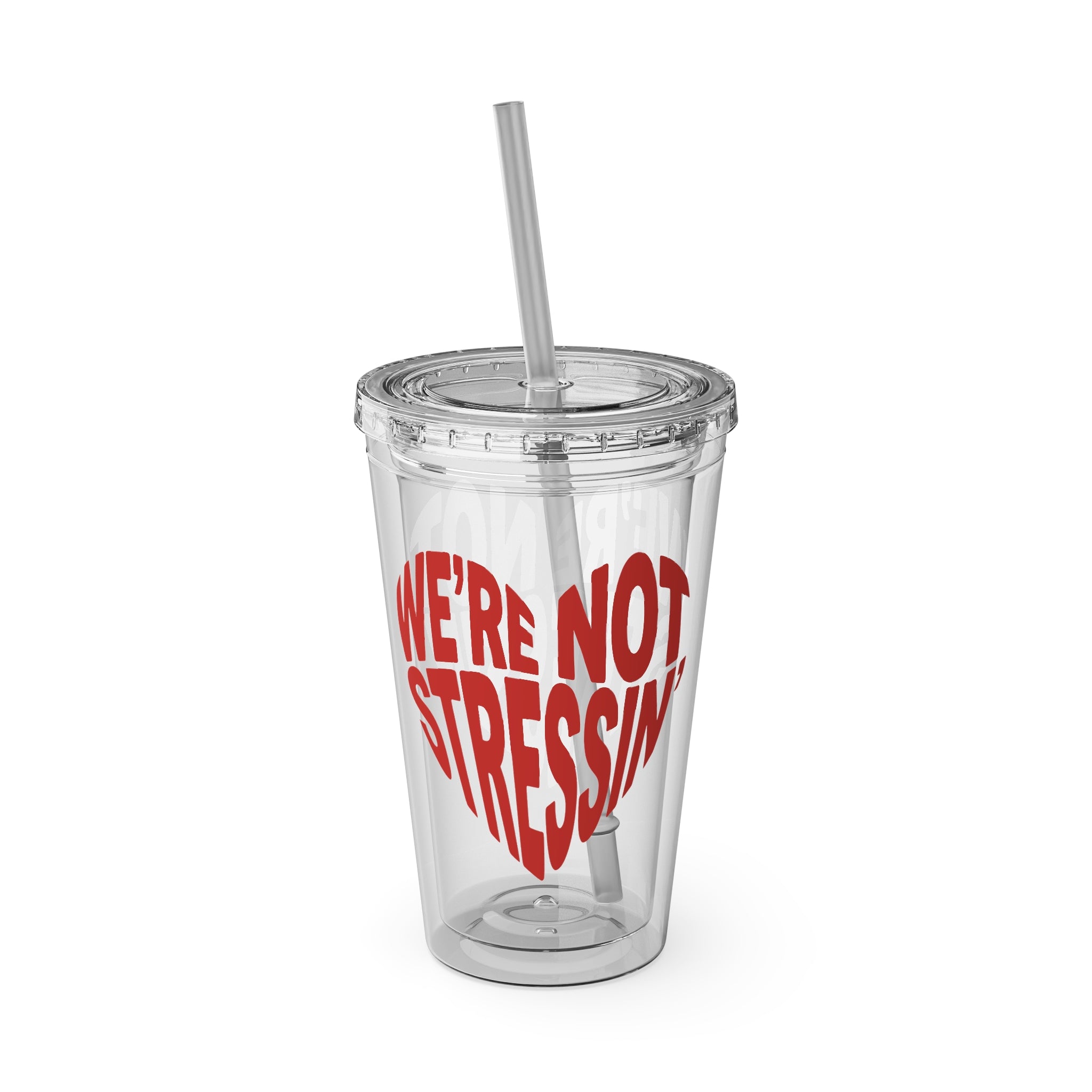 We're Not Stressin' Heart Tumbler